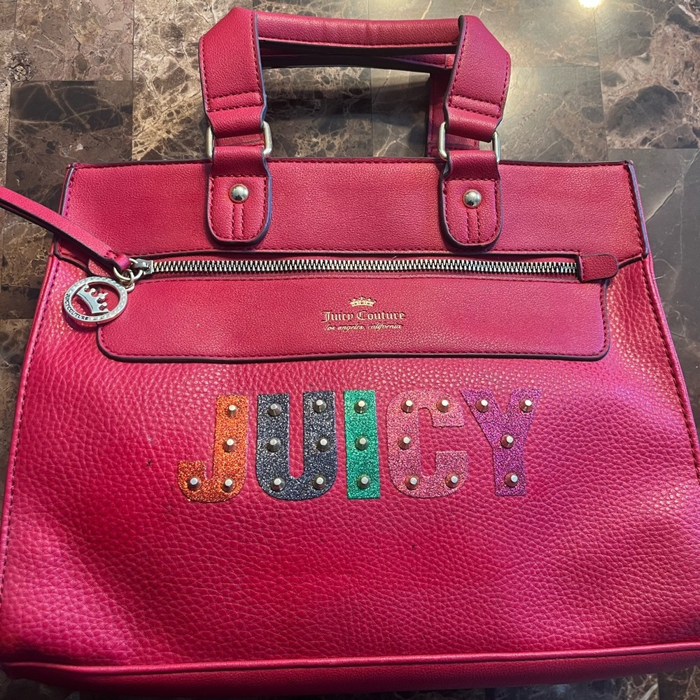 Authentic Vintage Juicy Couture Red and Multicolored Logo Bag